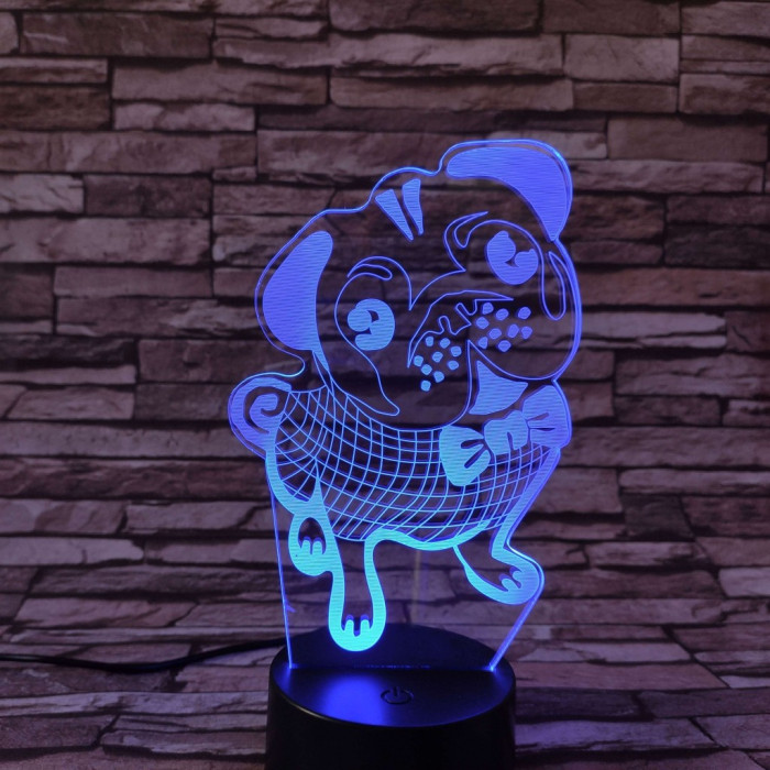 Boxer nyakkendőben  7 színű  3D led lámpa