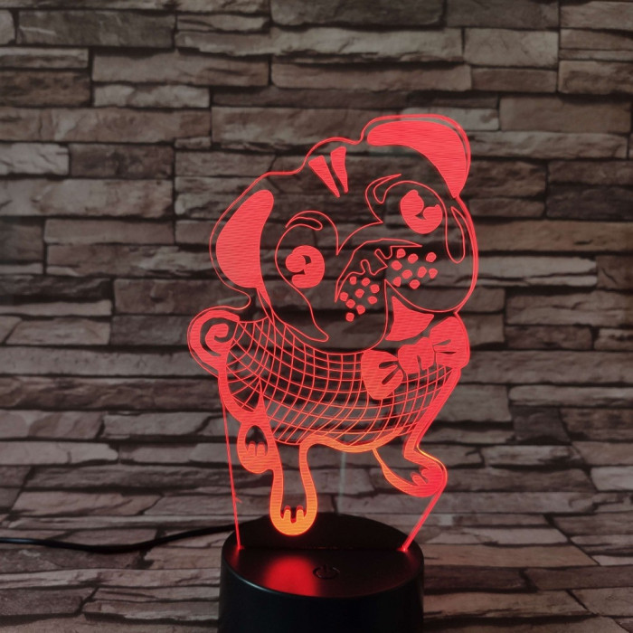 Boxer nyakkendőben  7 színű  3D led lámpa