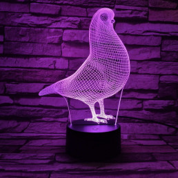 Galamb 7 színű 3D led lámpa