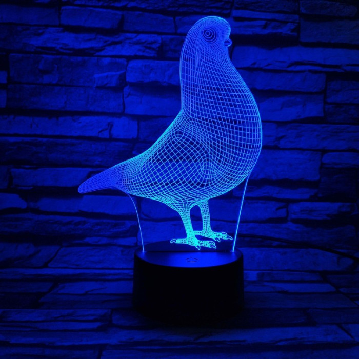Galamb 7 színű 3D led lámpa