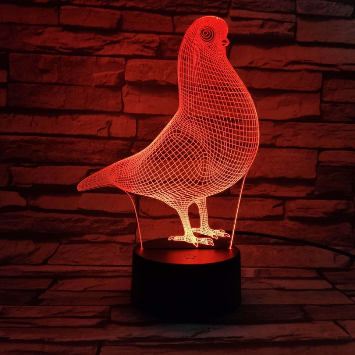 Galamb 7 színű 3D led lámpa