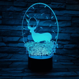 Szarvas 7 színű 3D led lámpa