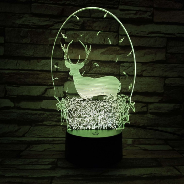 Szarvas 7 színű 3D led lámpa