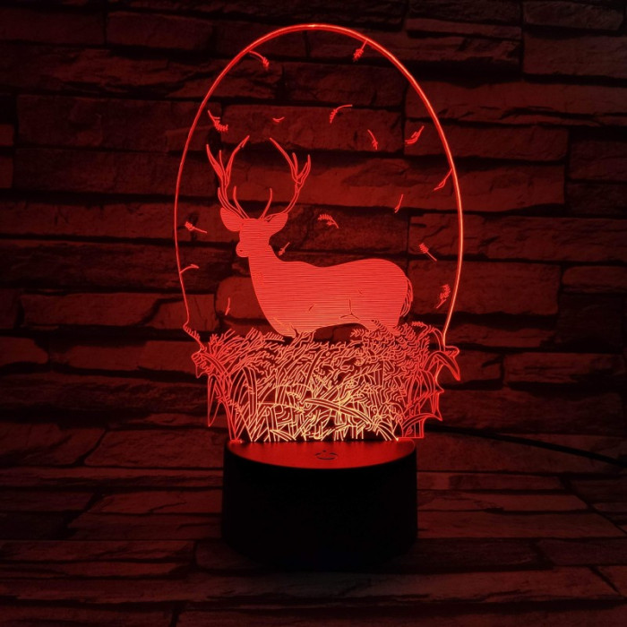 Szarvas 7 színű 3D led lámpa