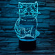Cica 7 színű 3D led lámpa