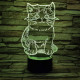 Cica 7 színű 3D led lámpa