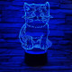 Cica 7 színű 3D led lámpa