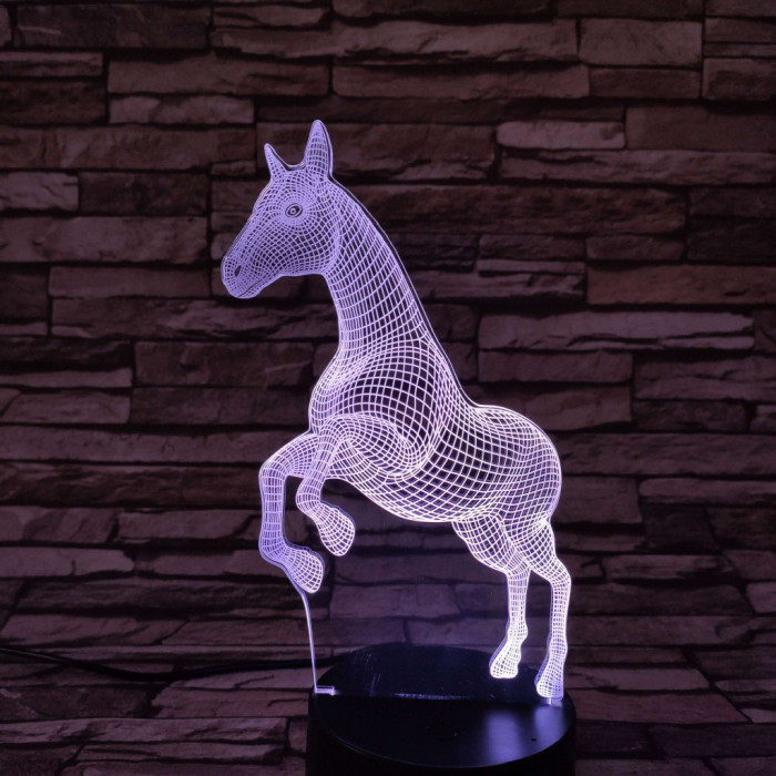Ágaskodó Ló 3D led lámpa