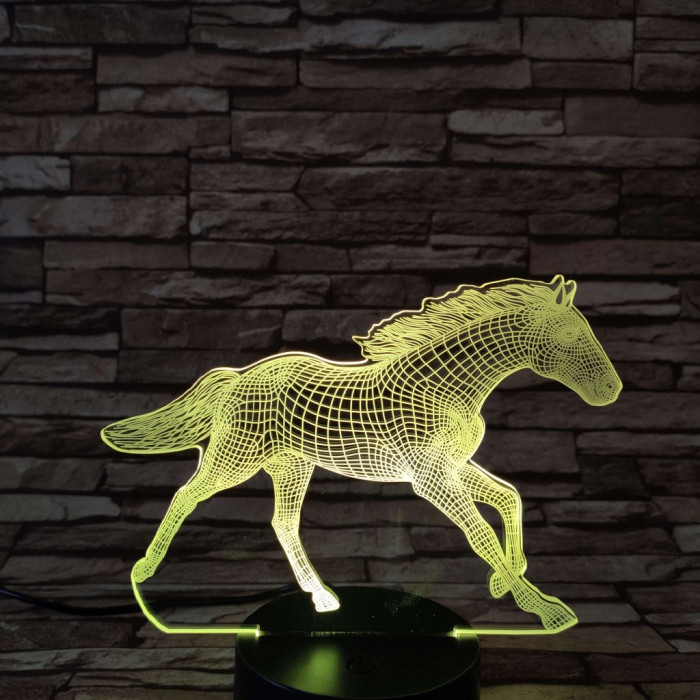 Vágtázó ló 7 színű 3D led lámpa