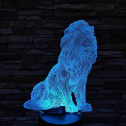 Oroszlán 7 színű 3D led lámpa