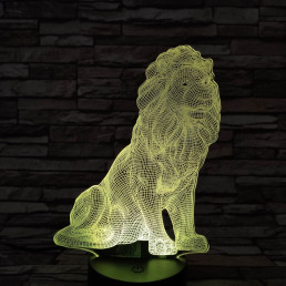 Oroszlán 7 színű 3D led lámpa