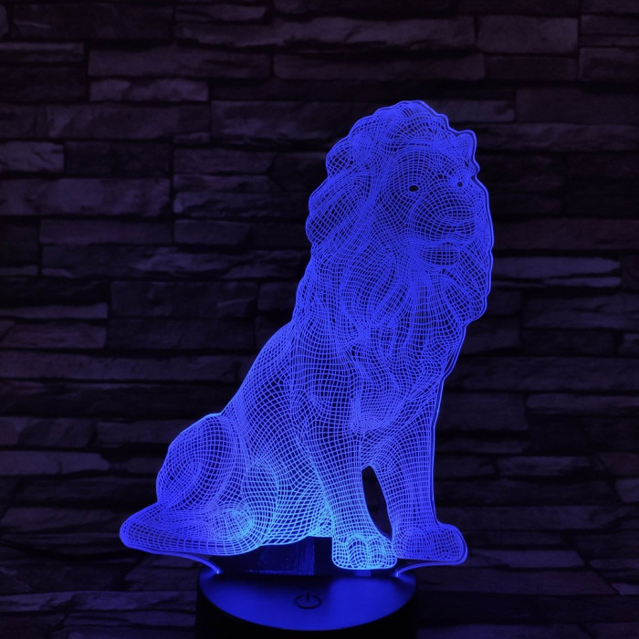 Oroszlán 7 színű 3D led lámpa