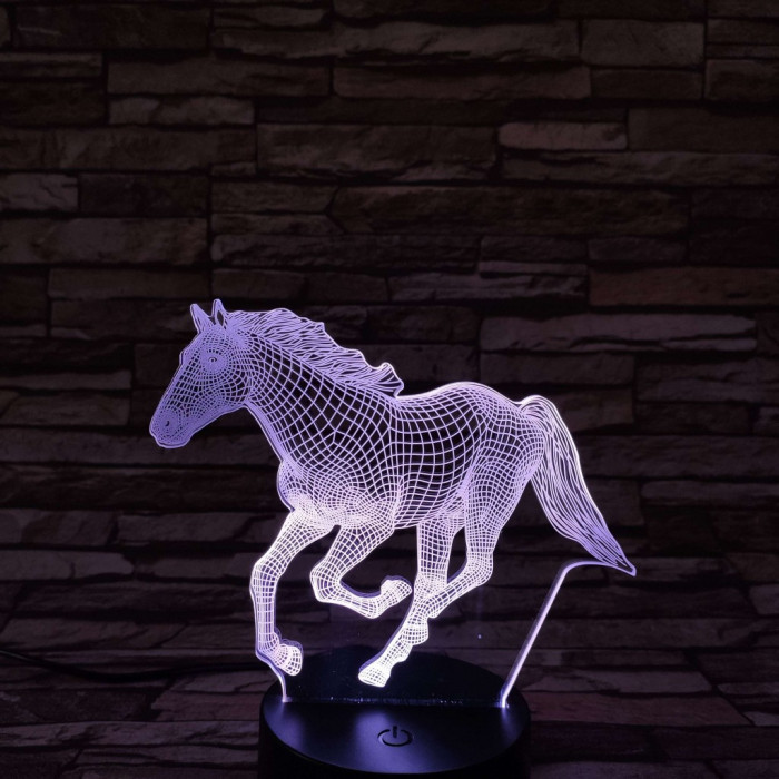Futó Ló 7 színű 3D led lámpa