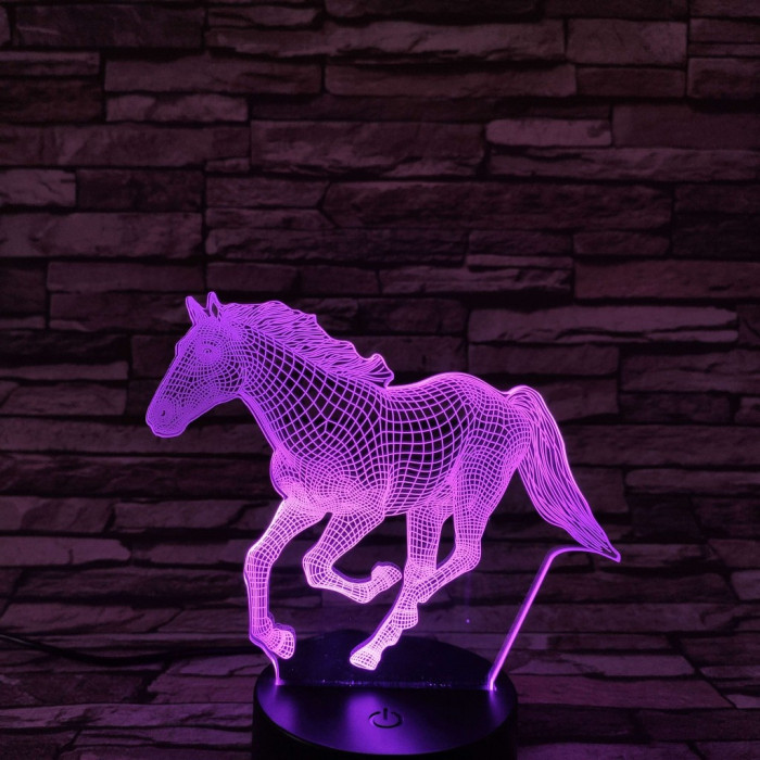 Futó Ló 7 színű 3D led lámpa