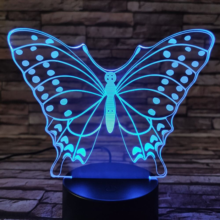 Pillangó pihen  7 színű 3D led lámpa