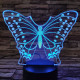 Pillangó pihen  7 színű 3D led lámpa