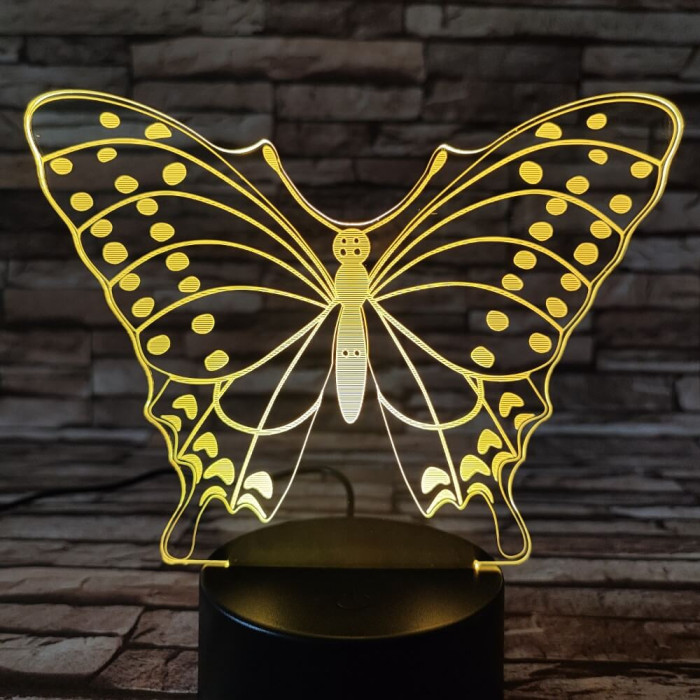 Pillangó pihen  7 színű 3D led lámpa