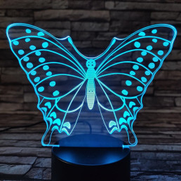 Pillangó pihen  7 színű 3D led lámpa