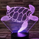 Teknős úszik 7 színű 3D led lámpa