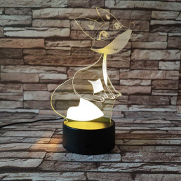 Róka mosoly 7 színű 3D led lámpa