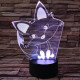 Róka bébi 7 színű 3D led lámpa