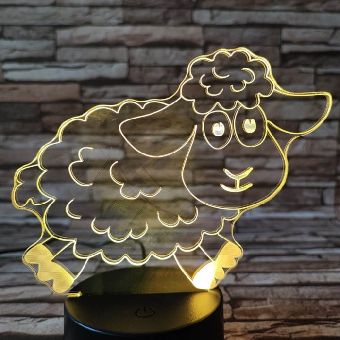 Bárány ugrik 7 színű 3D led lámpa