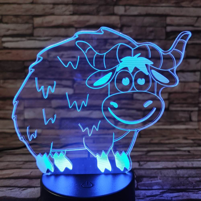 Kos 7 színű 3D led lámpa