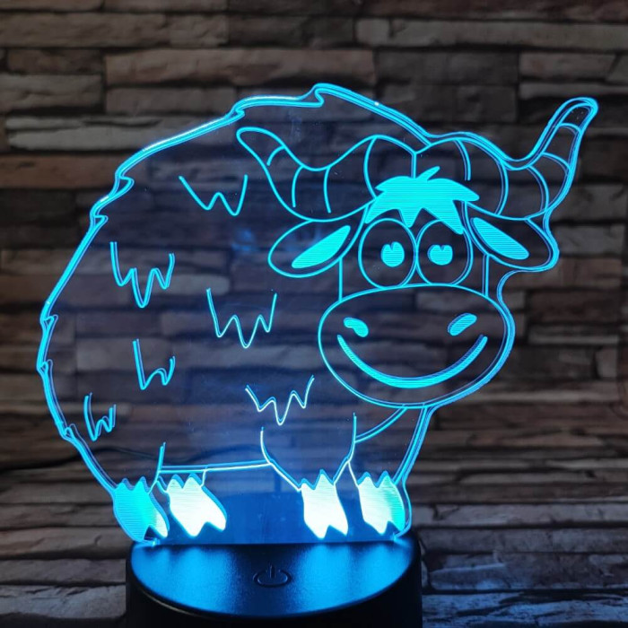 Kos 7 színű 3D led lámpa