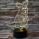 Kenguru mama kölykével 7 színű 3D led lámpa