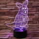 Kenguru mama kölykével 7 színű 3D led lámpa