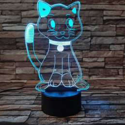 Kíváncsi cica 3D led lámpa