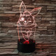 Nyuszi 4 7 színű 3D led lámpa