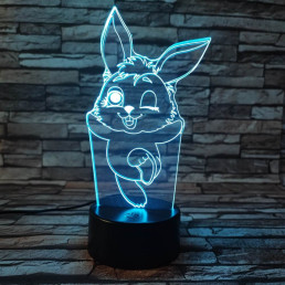 Nyuszi 4 7 színű 3D led lámpa