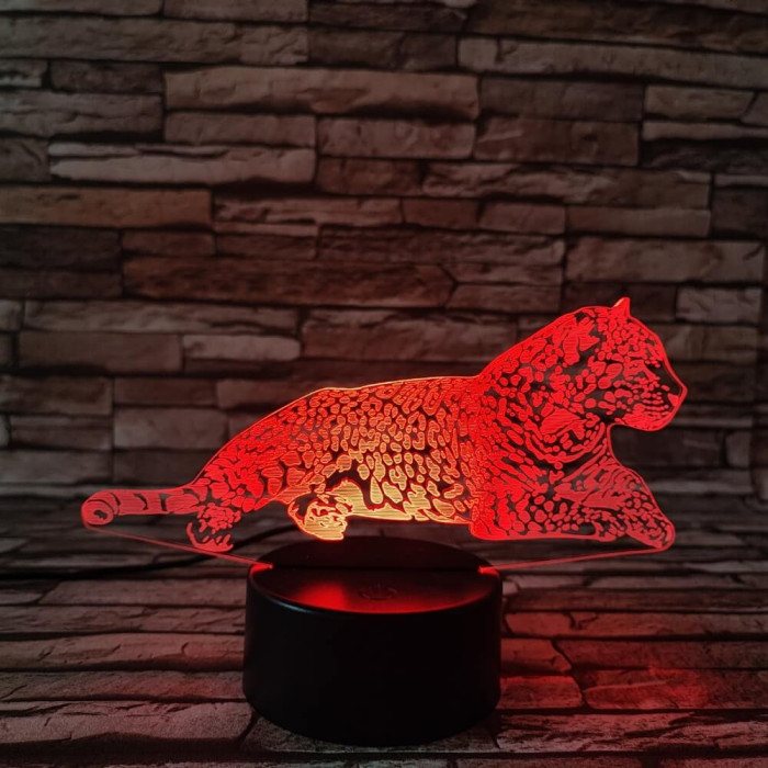 Leopárd 2 7 színű 3D led lámpa