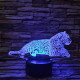 Leopárd 2 7 színű 3D led lámpa