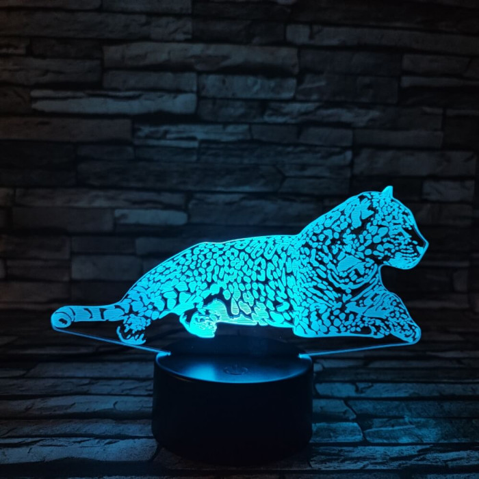 Leopárd 2 7 színű 3D led lámpa