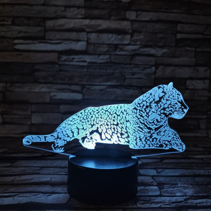 Leopárd 2 7 színű 3D led lámpa