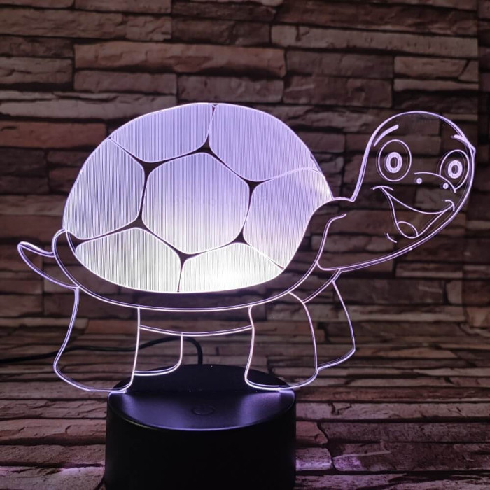 Teknős vidám 7 színű 3D led lámpa