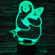 Pingvin 2 7 színű 3D led lámpa