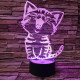 Cica énekel 3D led lámpa