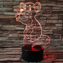 Egérke 3D led lámpa