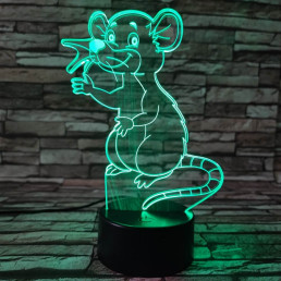 Egérke 3D led lámpa