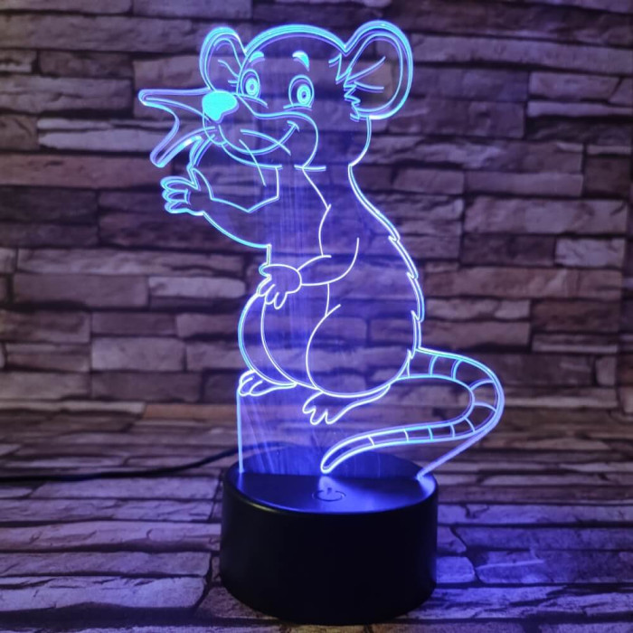 Egérke 3D led lámpa
