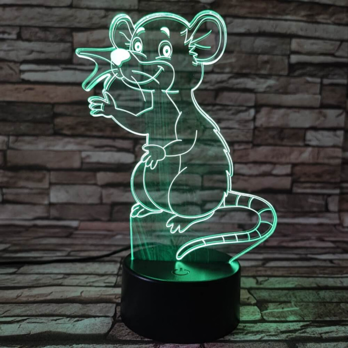 Egérke 3D led lámpa