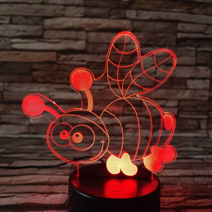 Méhecske 7 színű 3D led lámpa