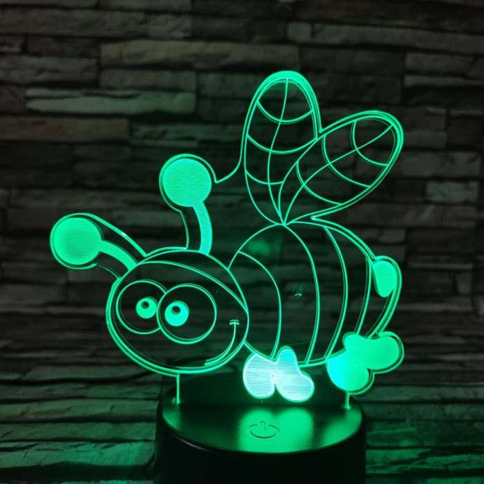 Méhecske 7 színű 3D led lámpa