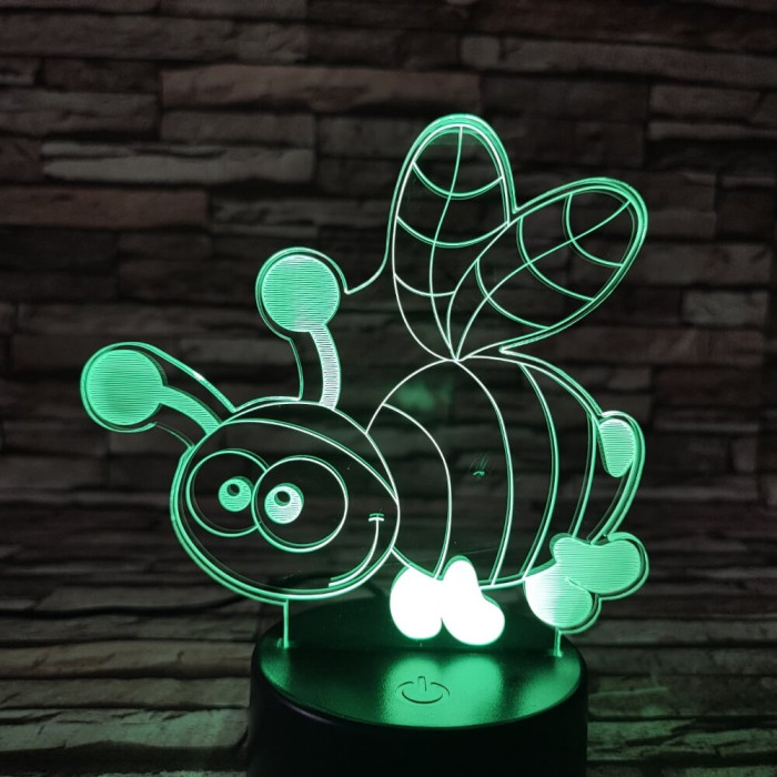 Méhecske 7 színű 3D led lámpa