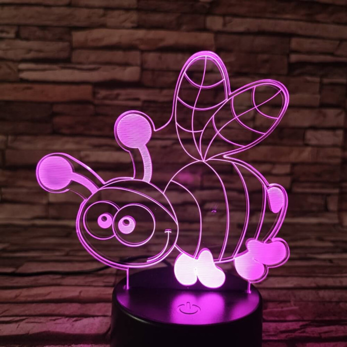 Méhecske 7 színű 3D led lámpa