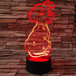 Dalmata kölyök 7színű 3D led lámpa