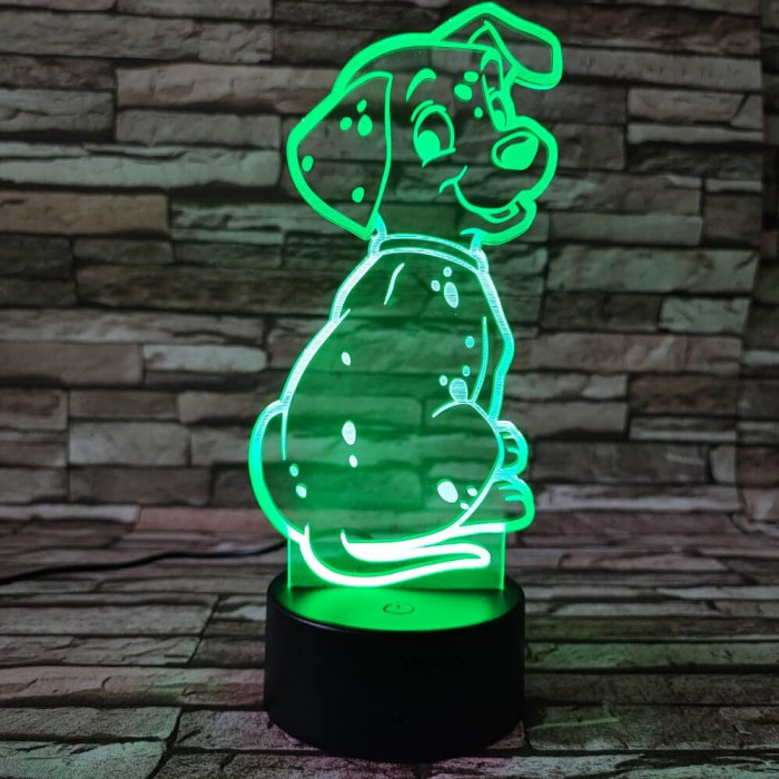 Dalmata kölyök 7színű 3D led lámpa